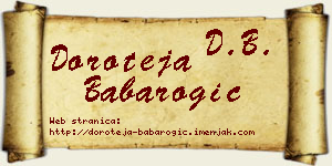 Doroteja Babarogić vizit kartica